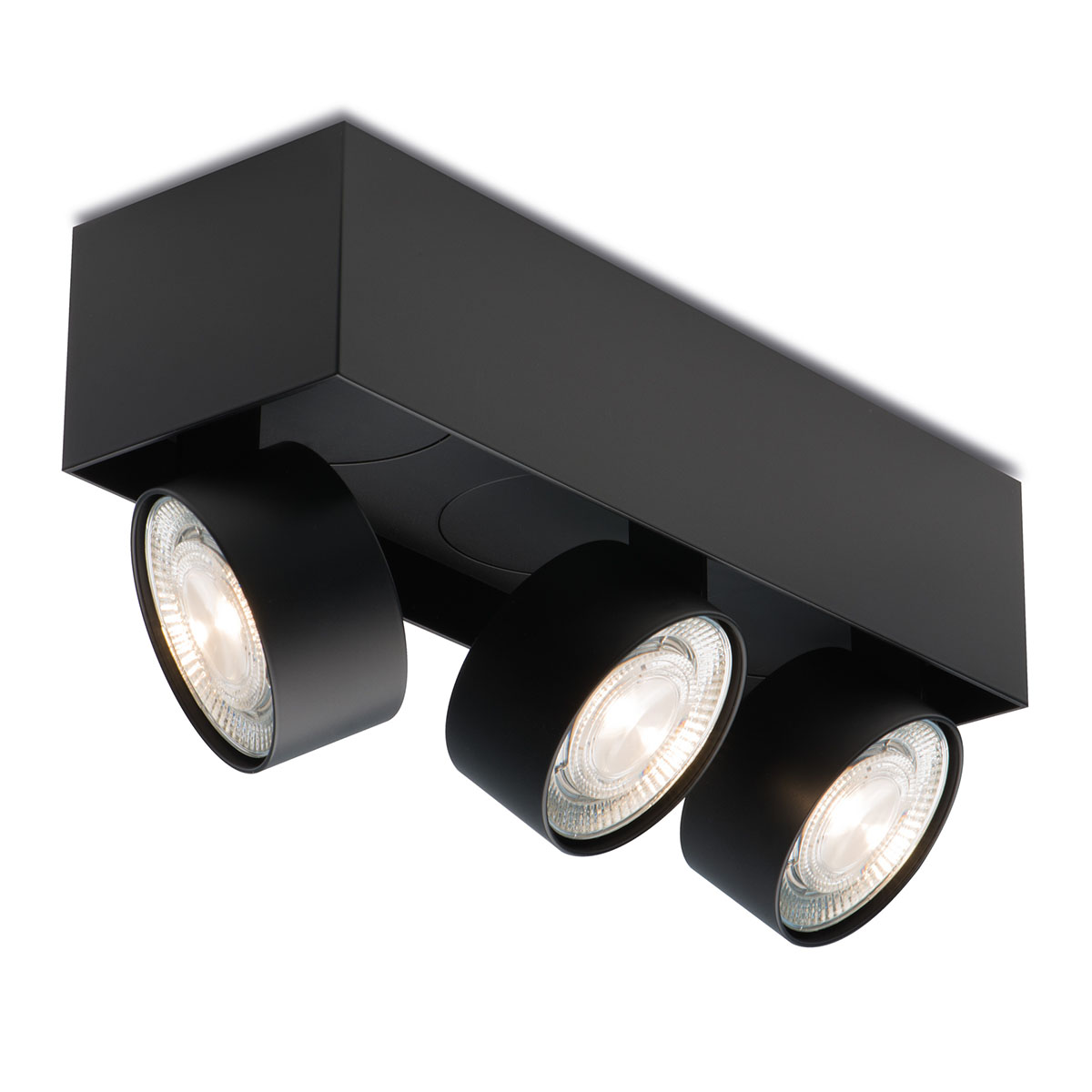 Wittenberg 4.0, wi4-ab-3e-hb Aufbaustrahler, Schwarz matt, Extra-Warmweiß 2700K, Spot 12°, Phase Cut Wittenberg 4.0, wi4-ab-3e-hb Aufbaustrahler, Schwarz matt, Warmweiß 3000K, Flood 38°, Bluetooth