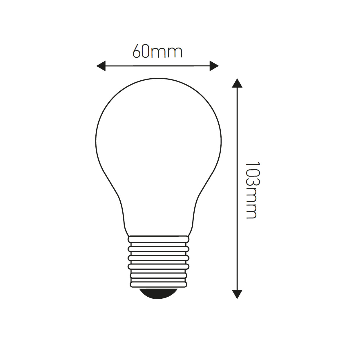 Standard CAP A60 silver cap LED filament 6W E27 2700K 750lm dimmbar