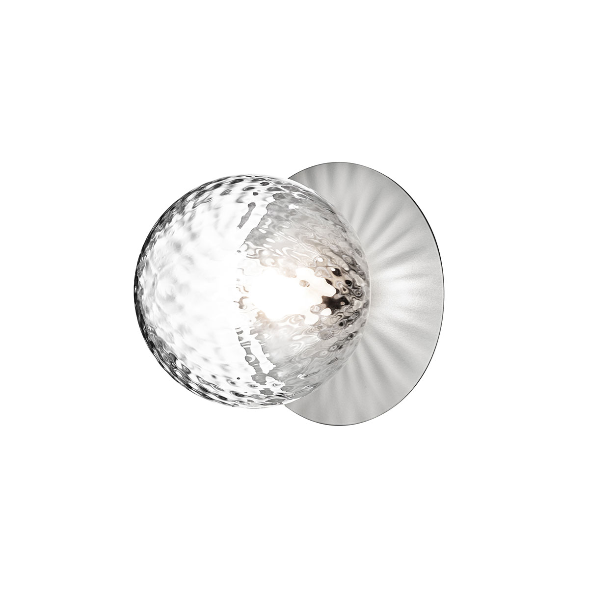 Liila 1 Medium Wand- und Deckenleuchte, Ø: 16,5 cm, Hellsilber, Glas transparent
