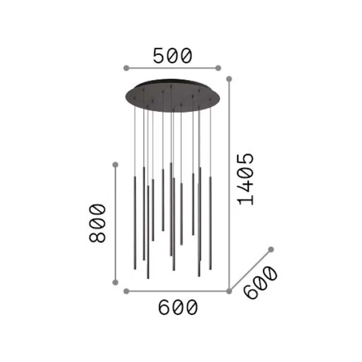 Filo SP12 Pendelleuchte, Ø: 60 cm, Messing