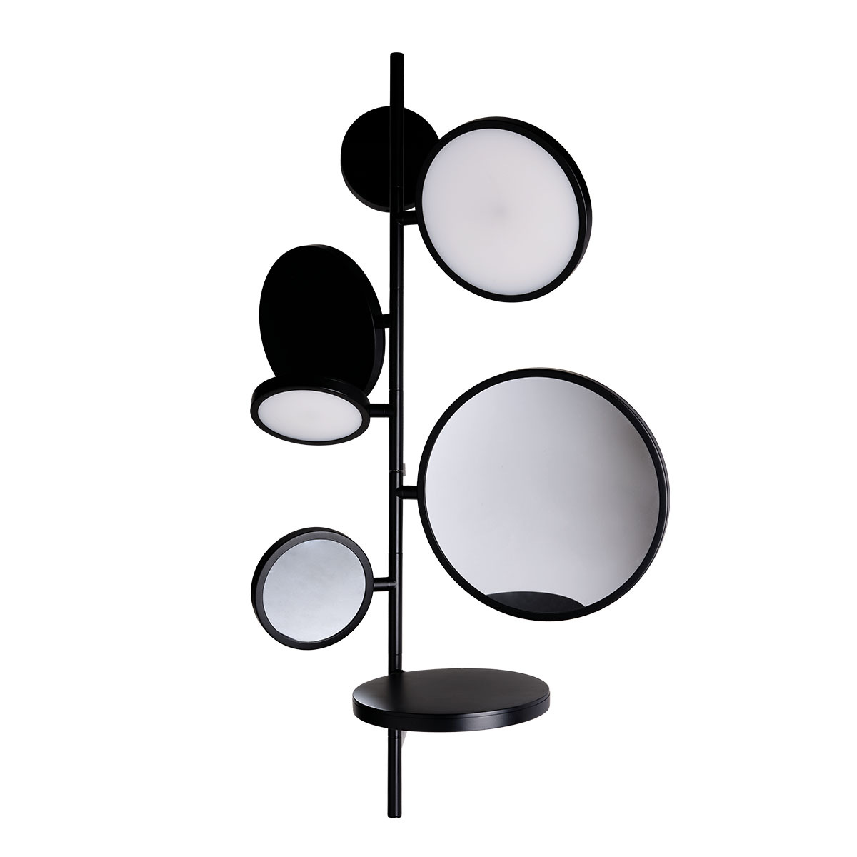 Tell me Stories Bad Wandleuchte mit Spiegel IP44 Schwarz – hochwertige Designerlampe aus dem Hause DCW Editions ideal im Schlafzimmer auch für Badezimmer geeignet