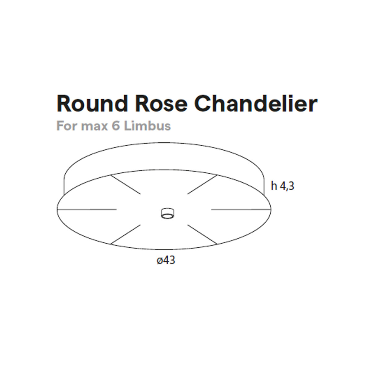 Baldachin Round Rose Chandelier, Ø: 43 cm, Schwarz