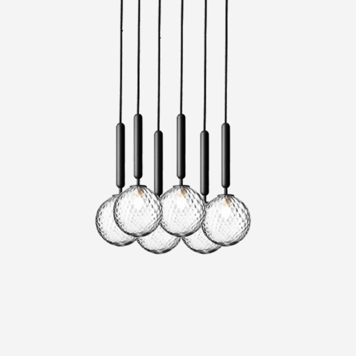 Miira 6  Pendelleuchte, Ø: 35 cm, Steingrau, Glas transparent Miira 6  Pendelleuchte, Ø: 35 cm, Steingrau, Glas transparent