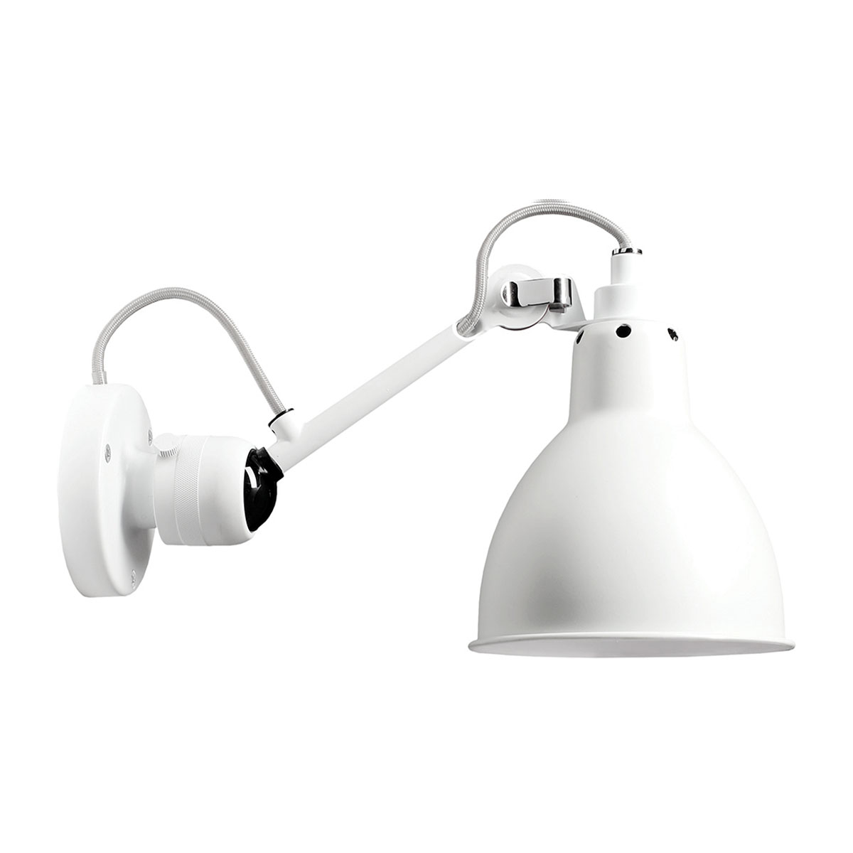 Lampe Gras N° 304 Wandleuchte, T: 15 cm Schirm Weiß Weiß Konisch