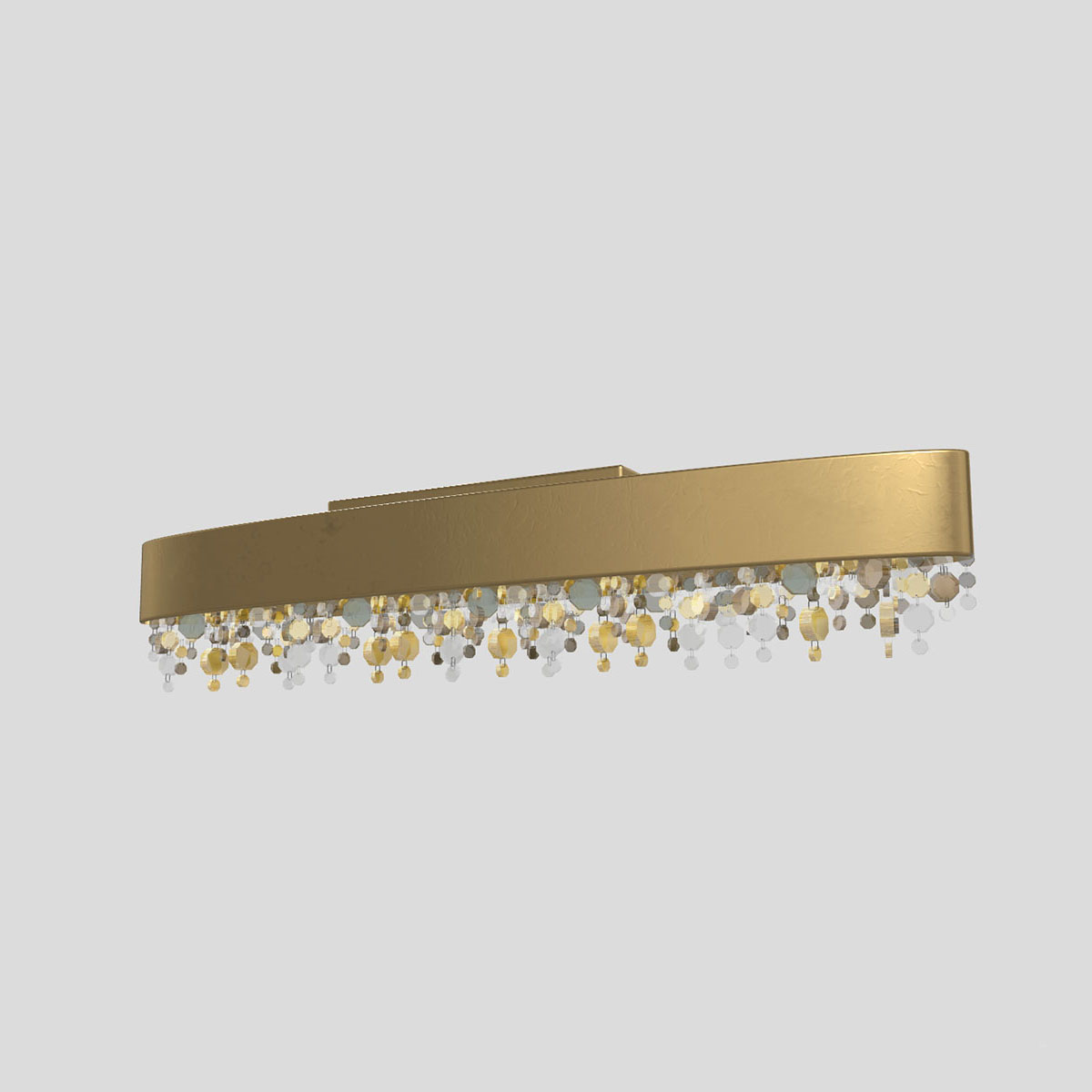 Olà PL8 OV 210 Deckenleuchte, Blattgold, L: 210 cm, Retrofit Olà PL8 OV 210 Deckenleuchte, Blattgold, L: 210 cm, LED-Modul