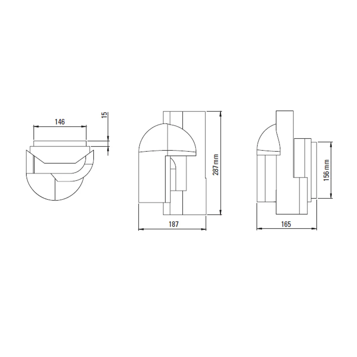 Technische Zeichnung DCW Editions Soul Story 1 Outdoor Wandleuchte, H: 28,7 cm Technische Zeichnung DCW Editions Soul Story 1 Outdoor Wandleuchte, H: 28,7 cm