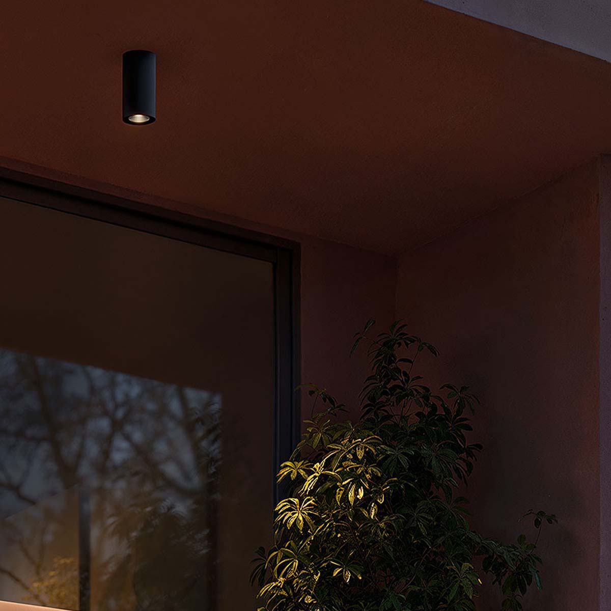 down.3 S Deckenleuchte, B: 6,8 cm, H: 15 cm, Anthrazit