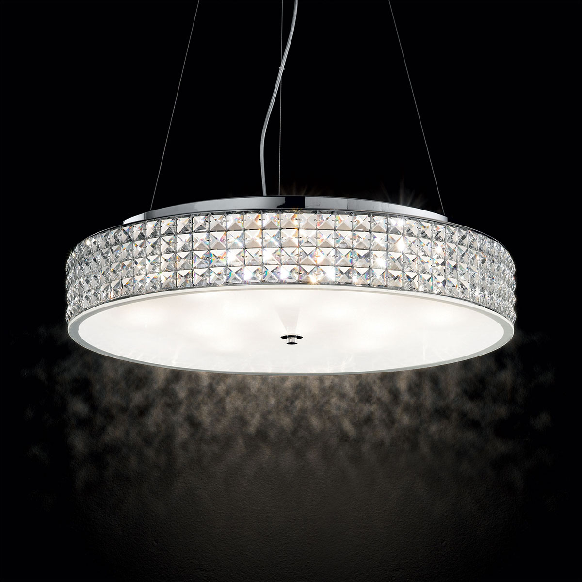 Roma SP12 Pendelleuchte Chrom Kristallglas, Ø: 60 cm