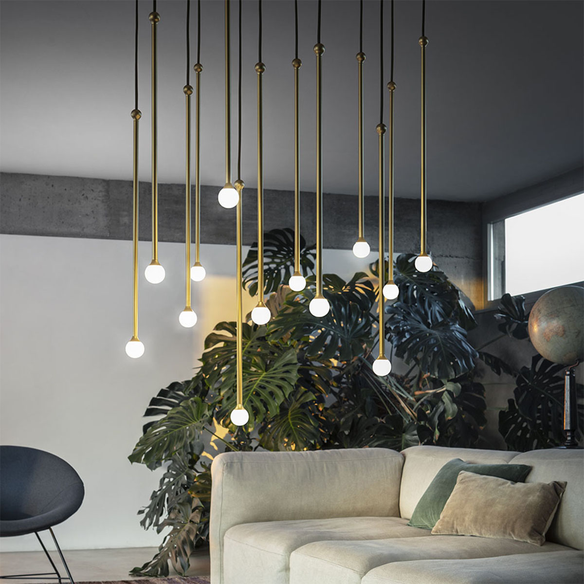 Penta Light Storm 1704-20 Pendelleuchte Hängelampe – Metall, Oberfläche Schwarz, elegantes Designstück, brillantes Strahlen, macht sich hervorragend im Flur, ideal über Esstisch, Küche oder Wohnzimmer