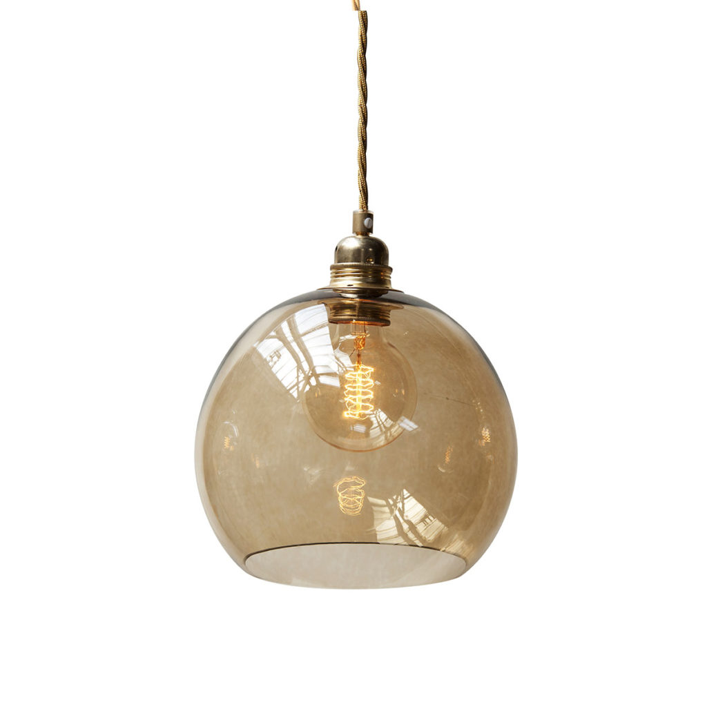 Rowan Pendelleuchte M Ø 22 cm, Chestnut Brown, Gold