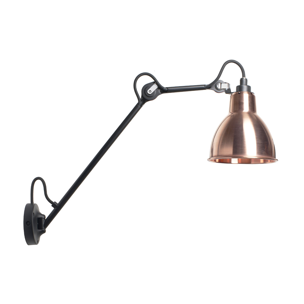 Lampe Gras N° 122 Wandleuchte, T: 58,4 cm Schwarz, Schirm Kupfer roh in Schwarz Kupfer – zeitloses Design von DCW Editions geeignet für den Eingangsbereich Lampe Gras N° 122 Wandleuchte, T: 58,4 cm Schwarz, Schirm Kupfer roh in Schwarz Kupfer – zeitloses Design von DCW Editions geeignet für den Eingangsbereich