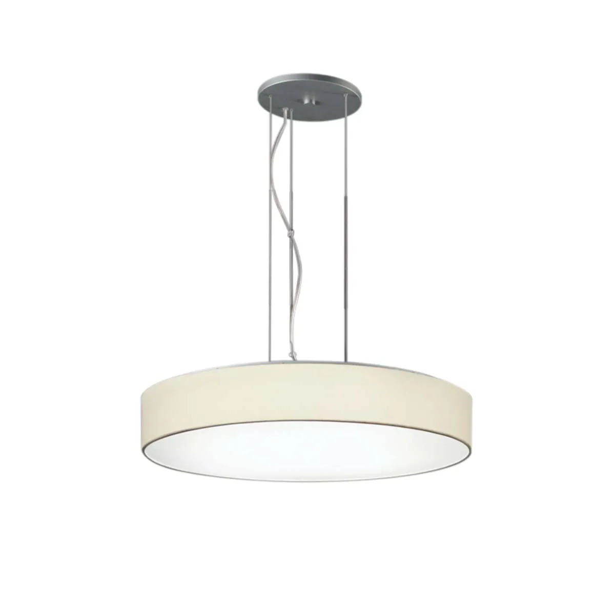 Moderne Pendelleuchte in der Farbe Titansilber mit rundem Schirm Große moderne Pendelleuchte in der Farbe Titansilber mit rundem Schirm