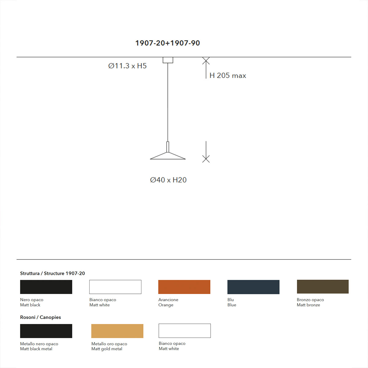 Altura 1907-20 Pendelleuchte, Ø: 40 cm, Schwarz Altura 1907-20 Pendelleuchte, Ø: 40 cm, Bronze