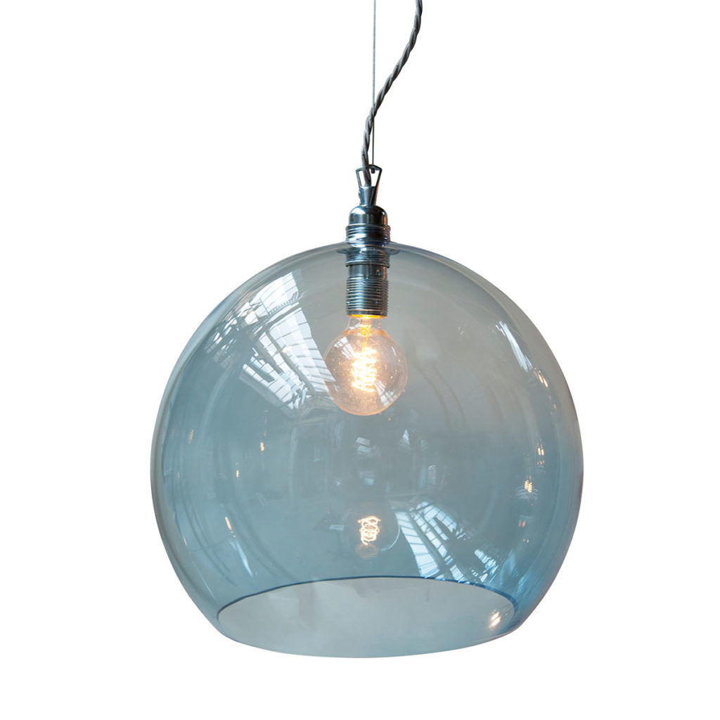 Ebb & Flow Rowan Pendelleuchte XL Ø 39 cm Rowan Pendelleuchte XL Ø 39 cm, Deep Blue, Silber Deep Blue Pendelleuchten – exklusive Designerlampe, lange Lebensdauer für Flur