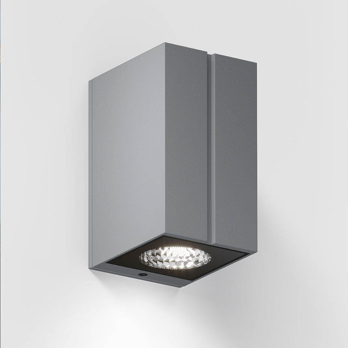 Rechteckige Wandleuchte für außen in der Farbegrau