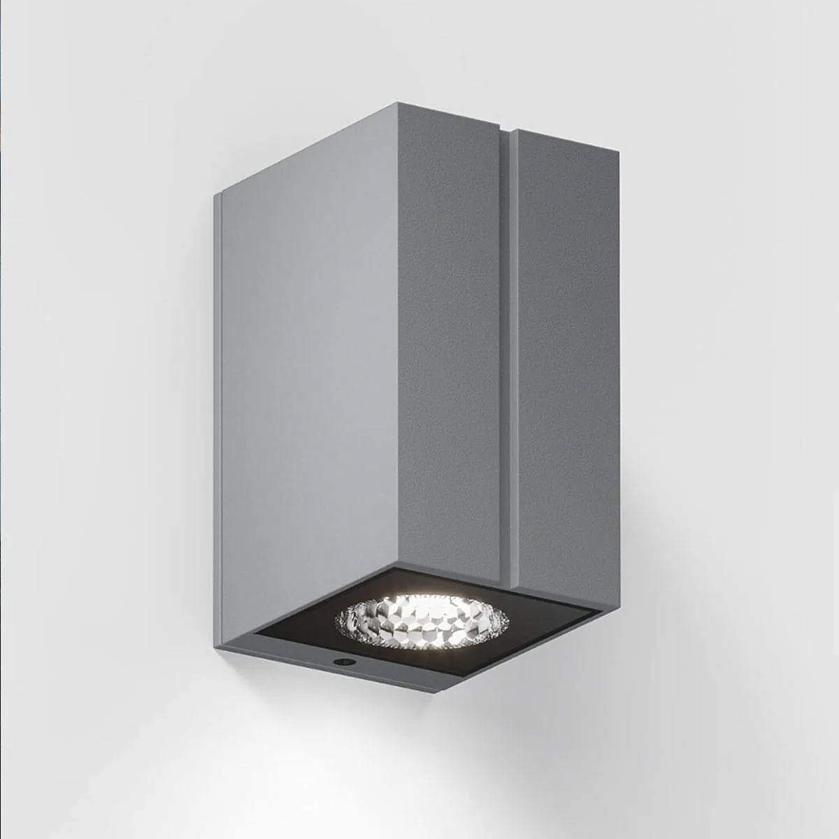 Rechteckige Wandleuchte für außen in der Farbegrau