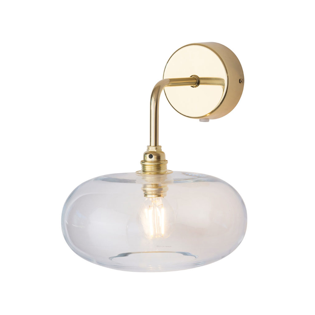 Ebb & Flow Horizon Wandleuchte Ø 21 cm Horizon Wandleuchte Ø 21 cm, Clear, Gold Clear Wandleuchten – Ambiente Beleuchtung, handgefertigt für Wohnzimmer