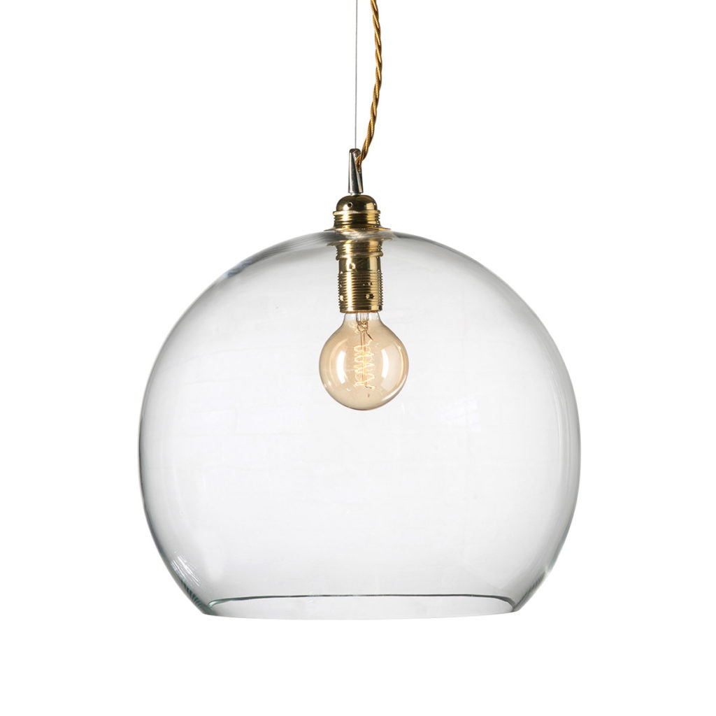 Ebb & Flow Rowan Pendelleuchte XL Ø 39 cm Rowan Pendelleuchte XL Ø 39 cm, Clear, Gold Clear Pendelleuchten – exklusive Designerlampe, lange Lebensdauer für Schlafzimmer