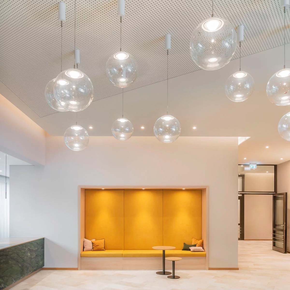 Mawa Design glaskugelleuchte led ku3 Pendelleuchte, Ø: 30 cm Weiß matt Opalglas Warmweiß 3000K Phase Cut