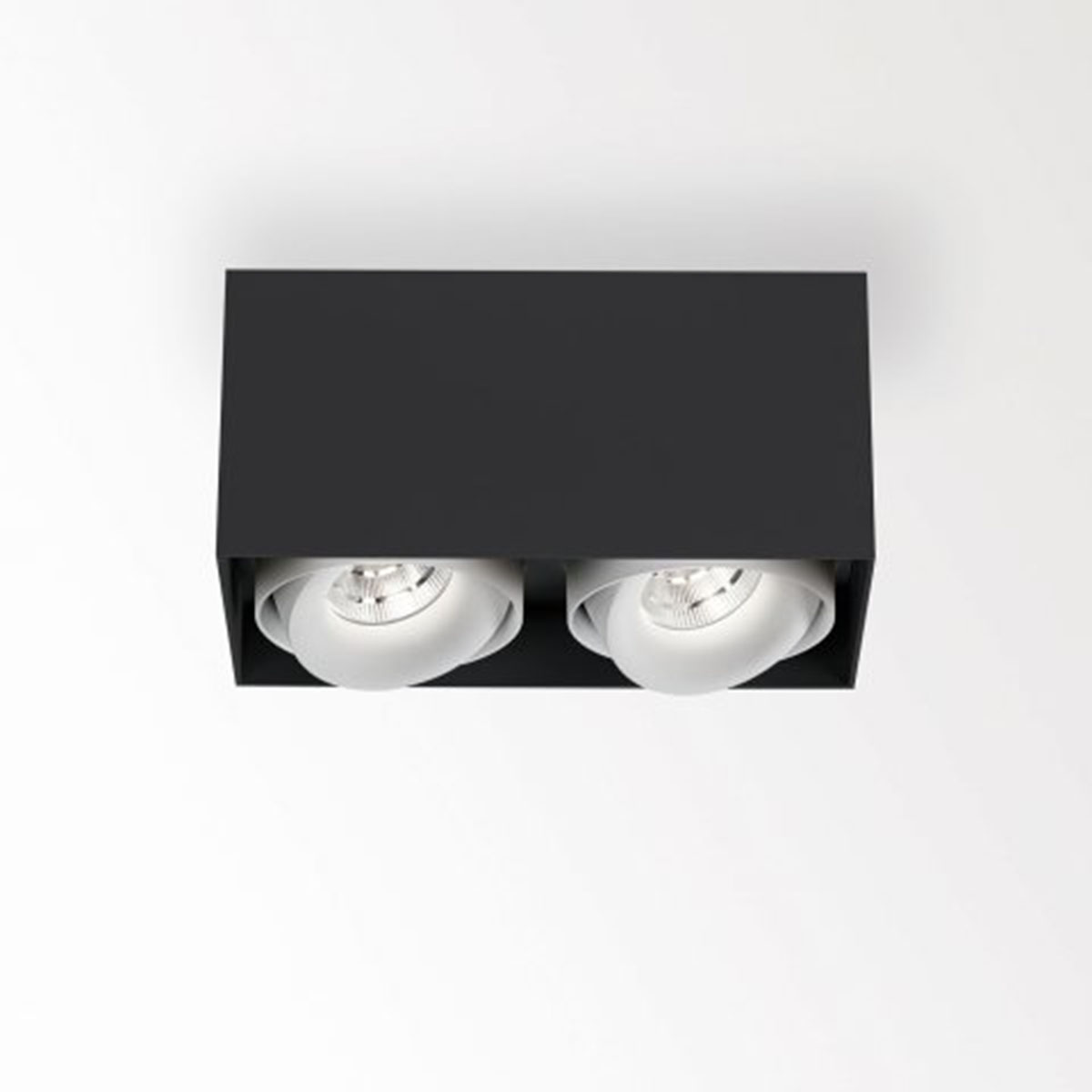 MINIGRID ON 250 SOFT 93045 DIM8 Aufbaustrahler, L: 20,5 cm, B: 10,5 cm, dim to warm 3000K – 1800K, Schwarz & Weiß