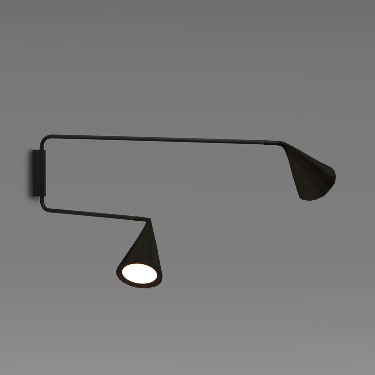 Gordon 561.48 Wandleuchte 2-flammig, Schwarz Matt