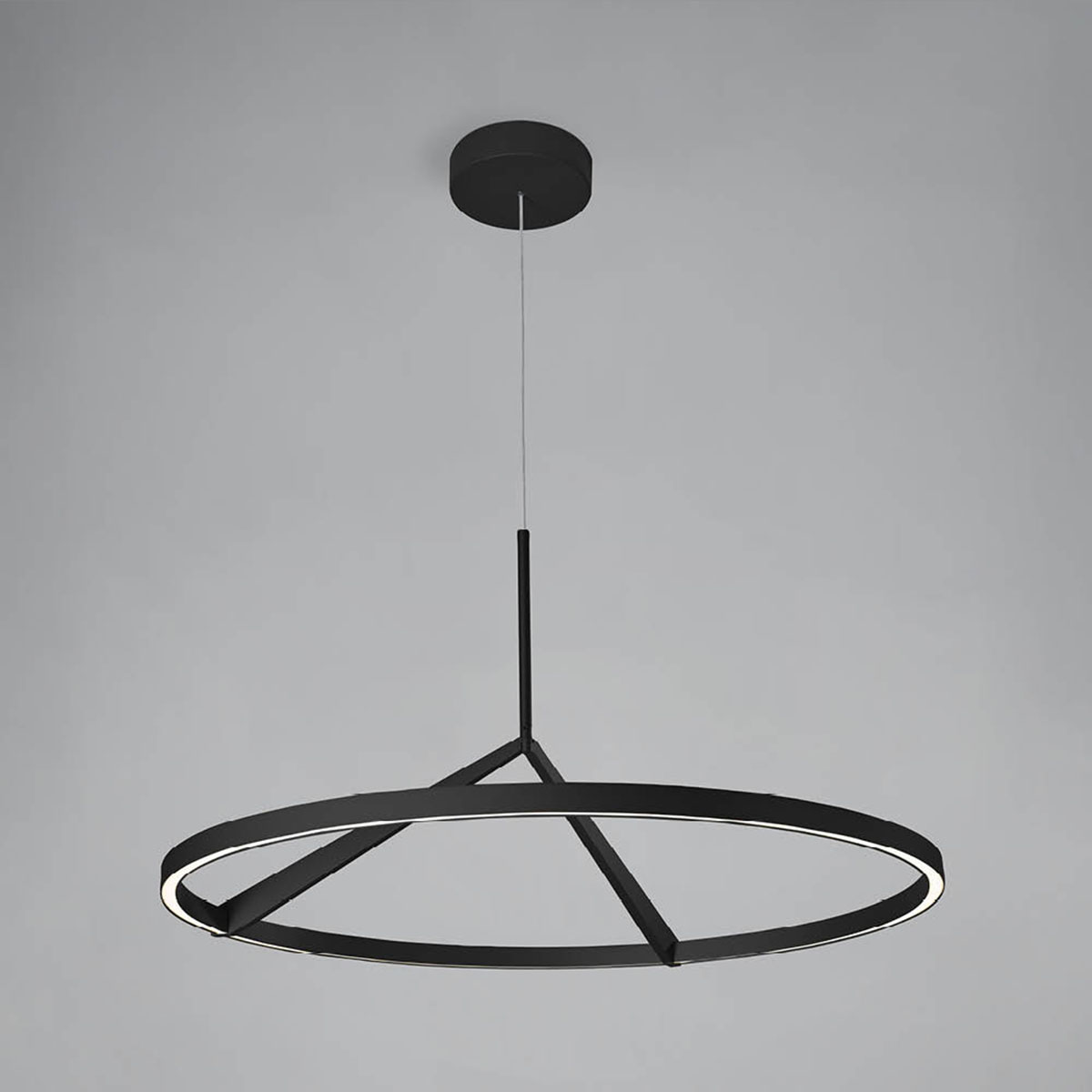 Meridiana Ring Pendelleuchte mit Up-Down Licht, Schwarz, Ø: 80 cm