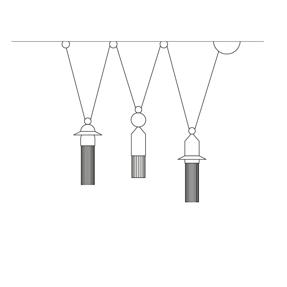 Nappe C3 Pendelleuchte, 3-flammig, Weiß matt Nappe C3 Pendelleuchte, 3-flammig, Mehrfarbig warm