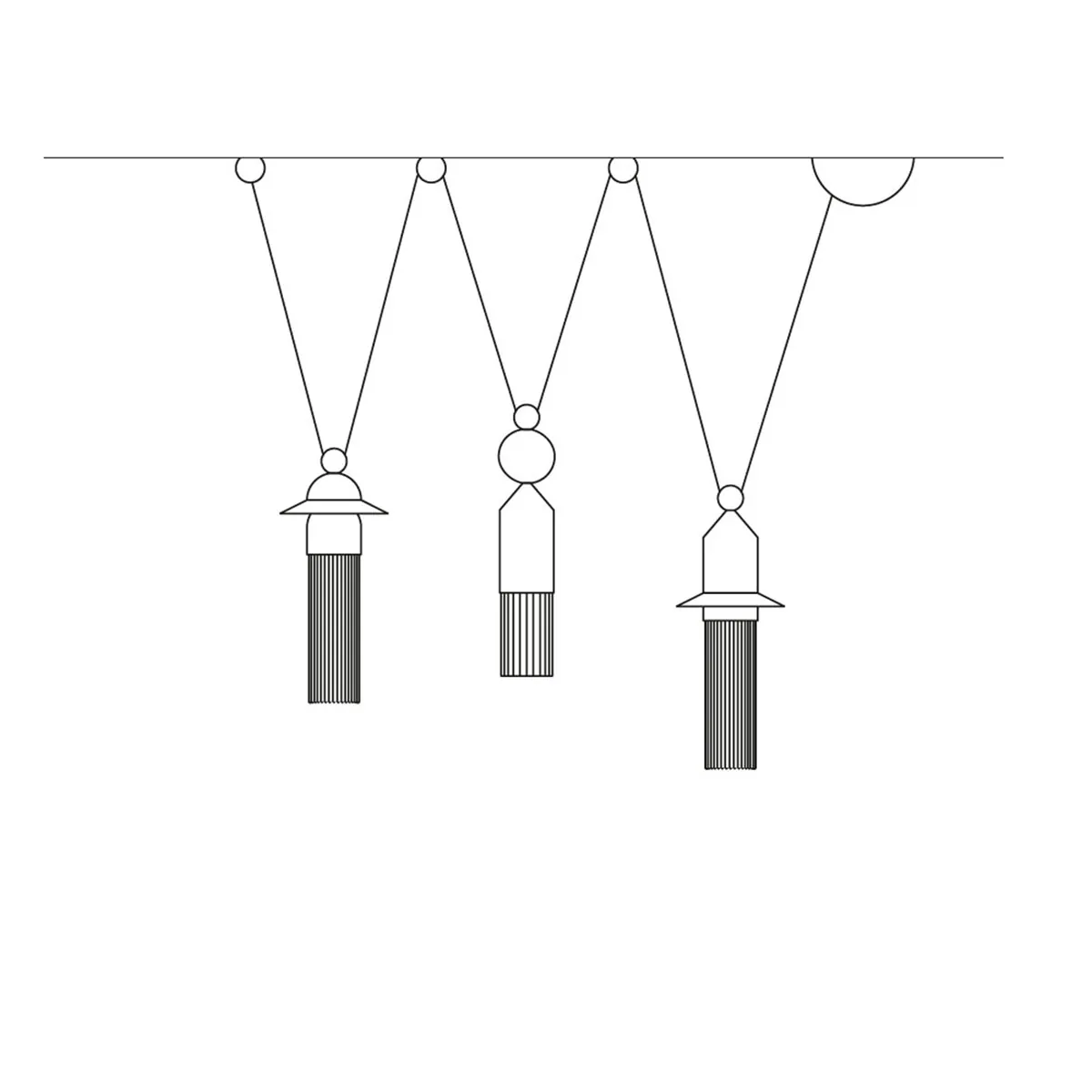Nappe C3 Pendelleuchte, 3-flammig, Mehrfarbig warm