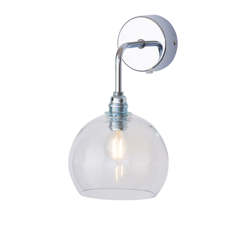 Rowan Wandleuchte S Ø 15,5 cm, Clear, Silber