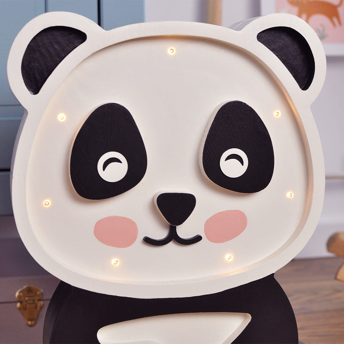 LED Kinderleuchte Pandabär aus Holz, handgemacht LED Kinderleuchte Pandabär aus Holz, handgemacht