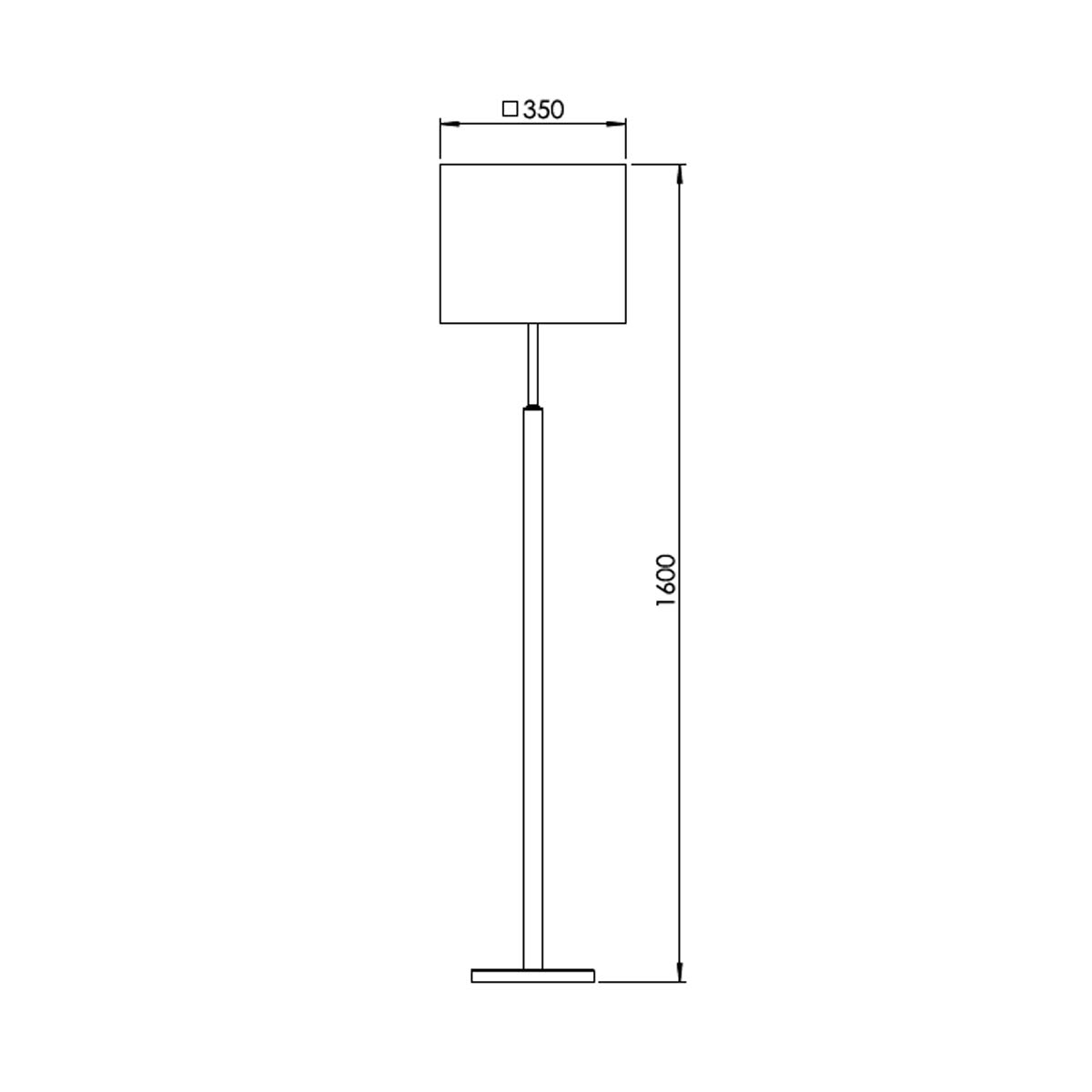 Stehleuchte Chrom / Nussbaum, Chintz naturweiß, H: 160 cm Stehleuchte Chrom / Nussbaum, Chintz naturweiß, H: 160 cm