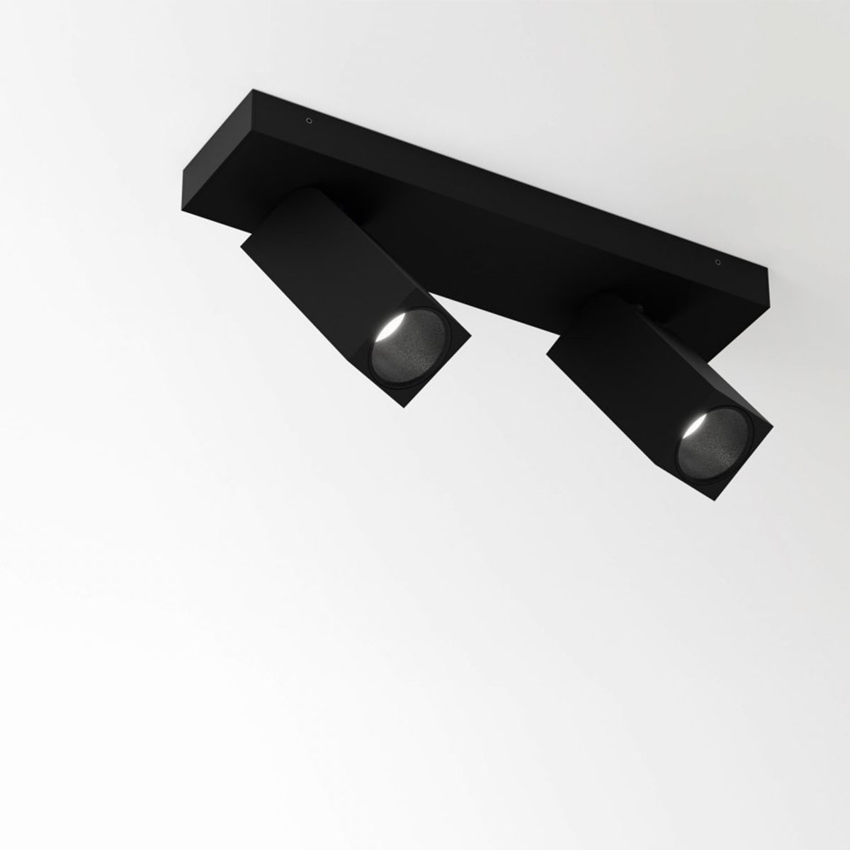 DeltaLight OCTAV 39 ON 2 92720 DIM8 Aufbaustrahler, L: 24 cm, B: 6 Schwarz, Warmweiß 3000K, 40° Schwarz 3000K Modern & neutral – Design- für Wohnzimmer schwenkbar & drehbar