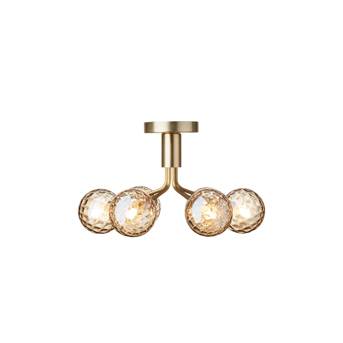 Apiales 6 Deckenleuchte, Ø: 50 cm, Messing gebürstet & Glas gold transparent Apiales 6 Deckenleuchte, Ø: 50 cm, Messing gebürstet & Glas gold transparent