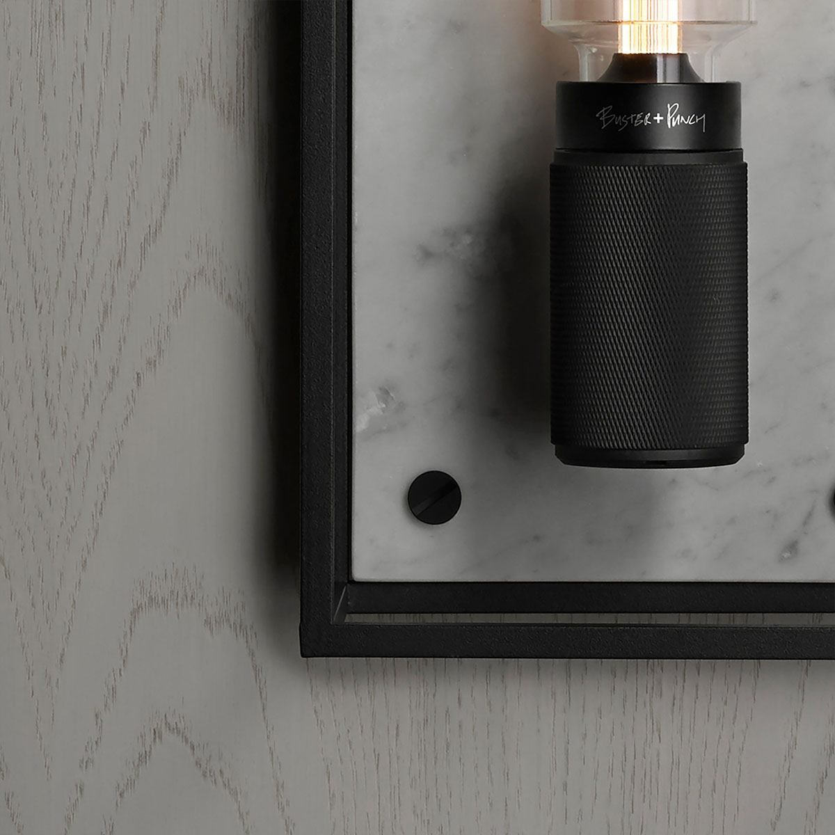 Caged Wall Light Large, White Marble Caged Wall Light Large, White Marble
