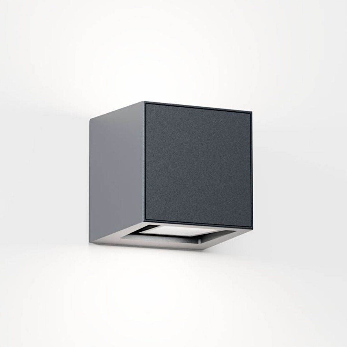 Rechteckige Wandleuchte für außen in der Farbe anthrazit