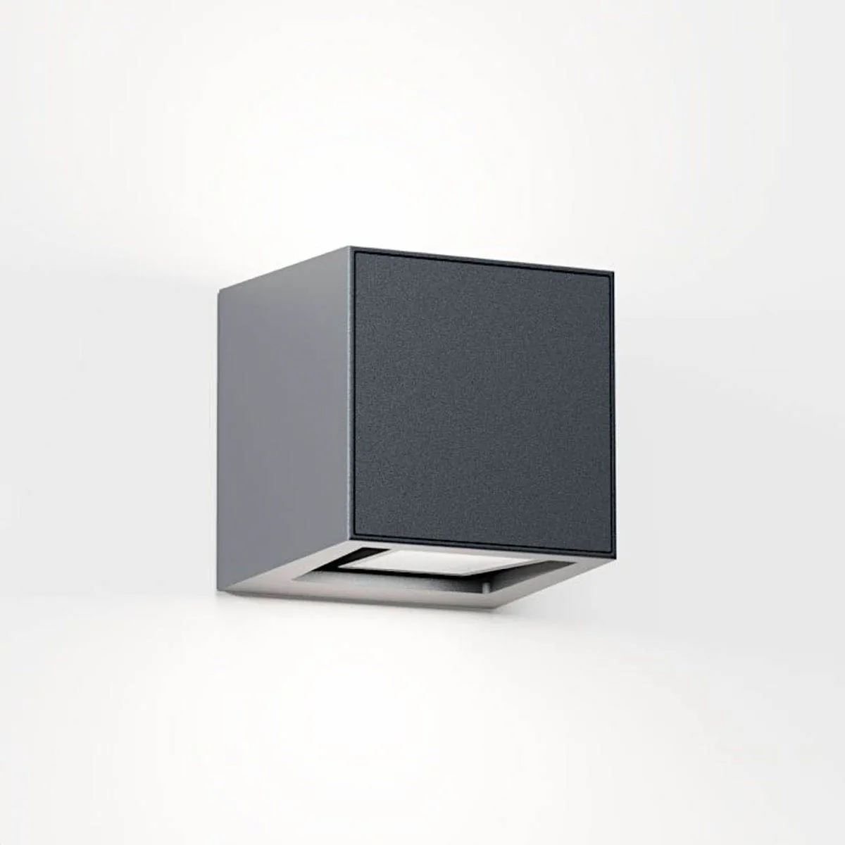 Rechteckige Wandleuchte für außen in der Farbe anthrazit