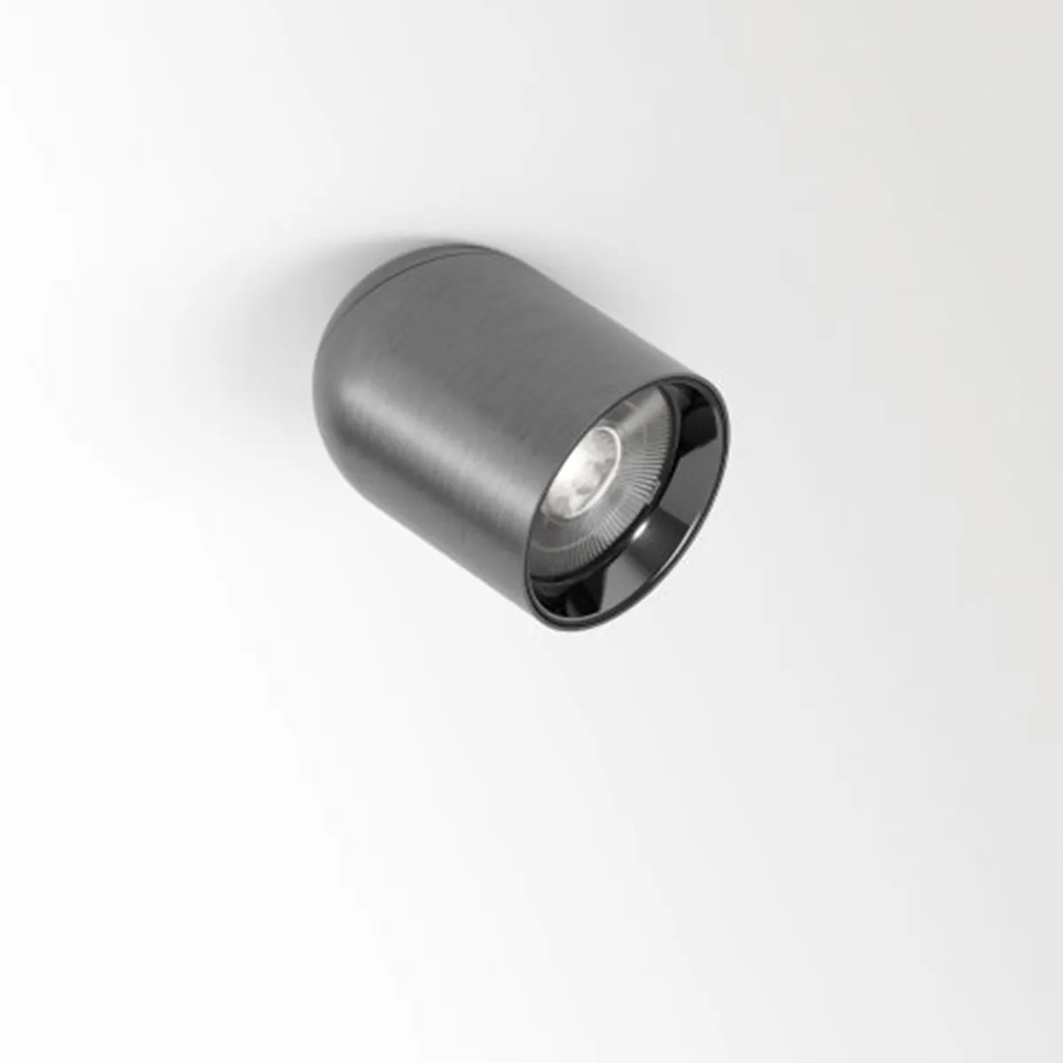 OBIN ON 93036 DIM5 Aufbaustrahler, Ø: 9 cm, L: 11,2 cm, Anthrazit gebürstet, Warmweiß 3000K, 36°