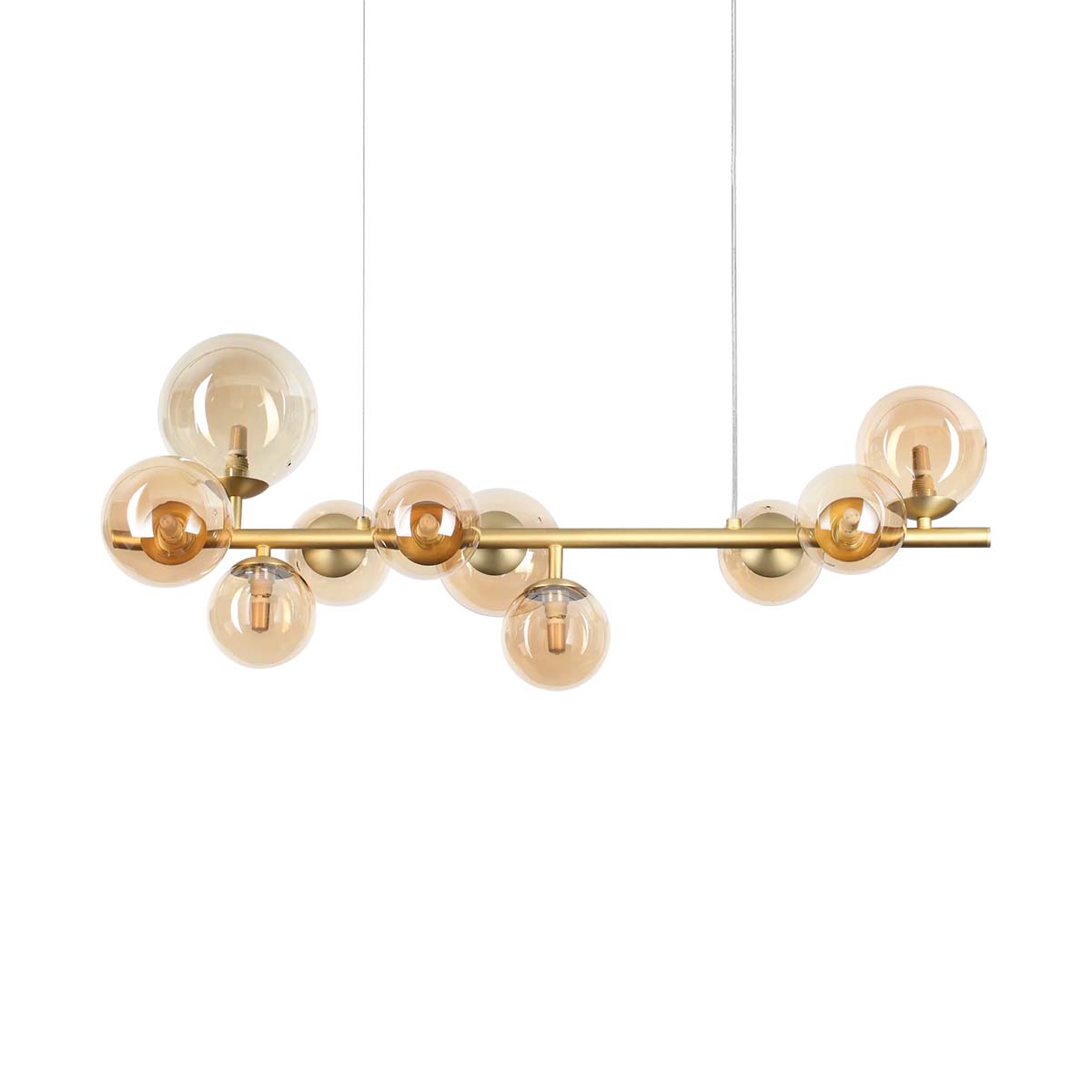 Perlage SP10 Pendelleuchte, L: 81 cm, Bernstein, 10-flammig