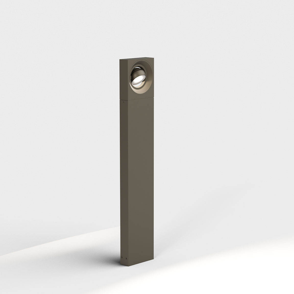 pip Pollerleuchte, H: 80 cm, Cool Brown Schmale viereckige Pollerleuchte für außen in der Farbe braun