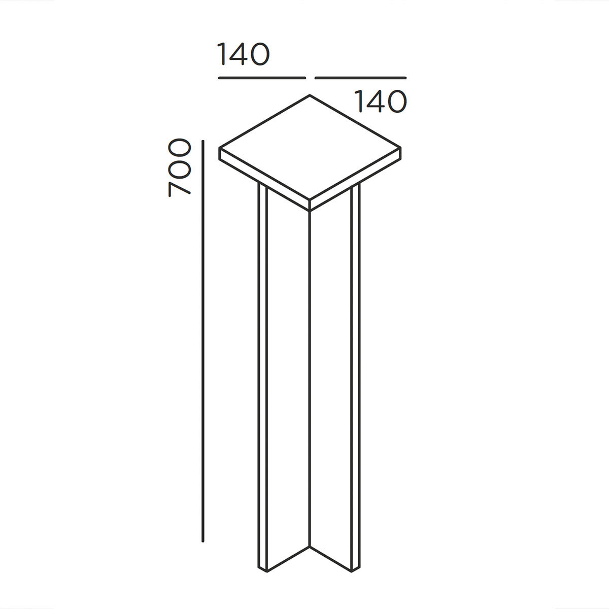 mir X Pollerleuchte, Cool Brown, H: 70 cm