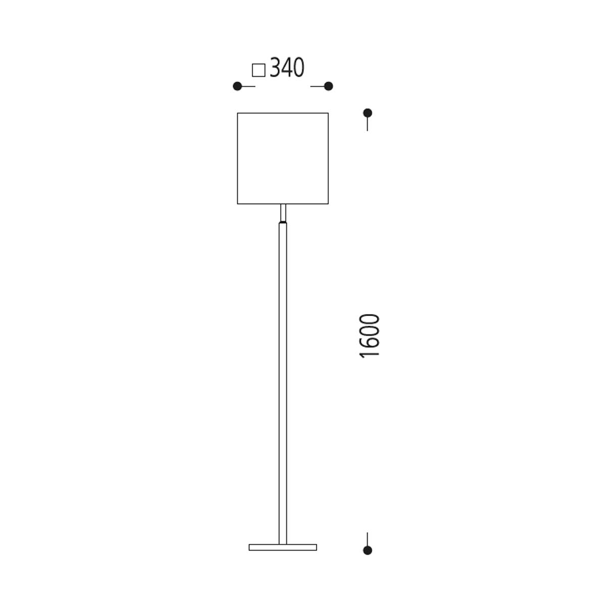 Stehleuchte Edelstahl gebürstet, Chintz naturweiß, H: 160 cm Stehleuchte Edelstahl gebürstet, Chintz naturweiß, H: 160 cm
