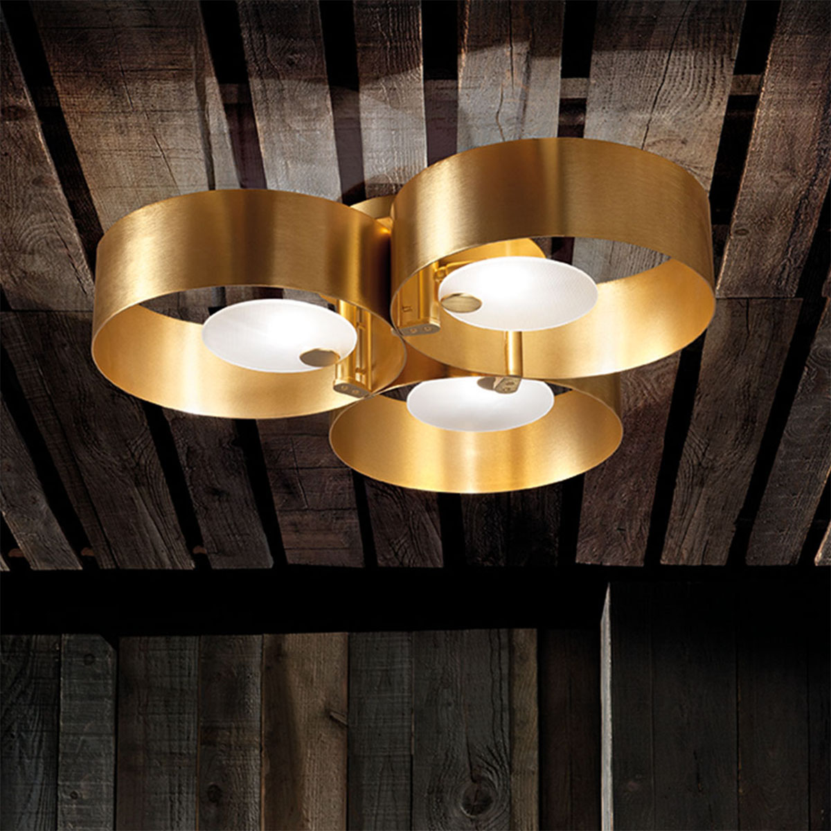 Sound PL3 Deckenleuchte, L: 60 cm, Gold gebürstet, Retrofit G9 - Ausstellungsstück