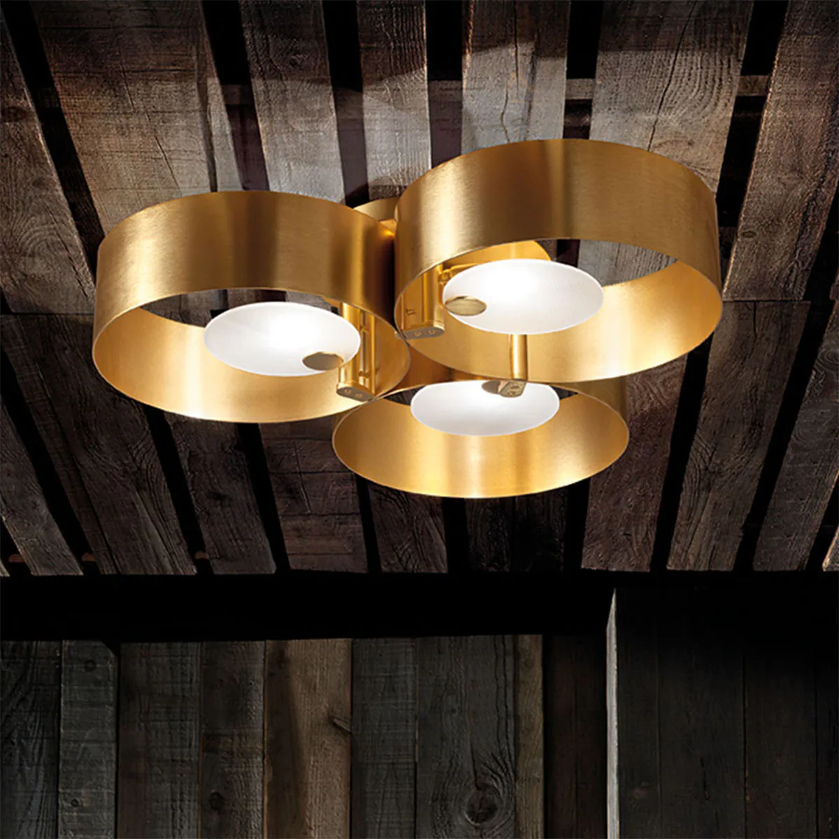 Sound PL3 Deckenleuchte, L: 60 cm, Gold gebürstet, Retrofit G9 - Ausstellungsstück