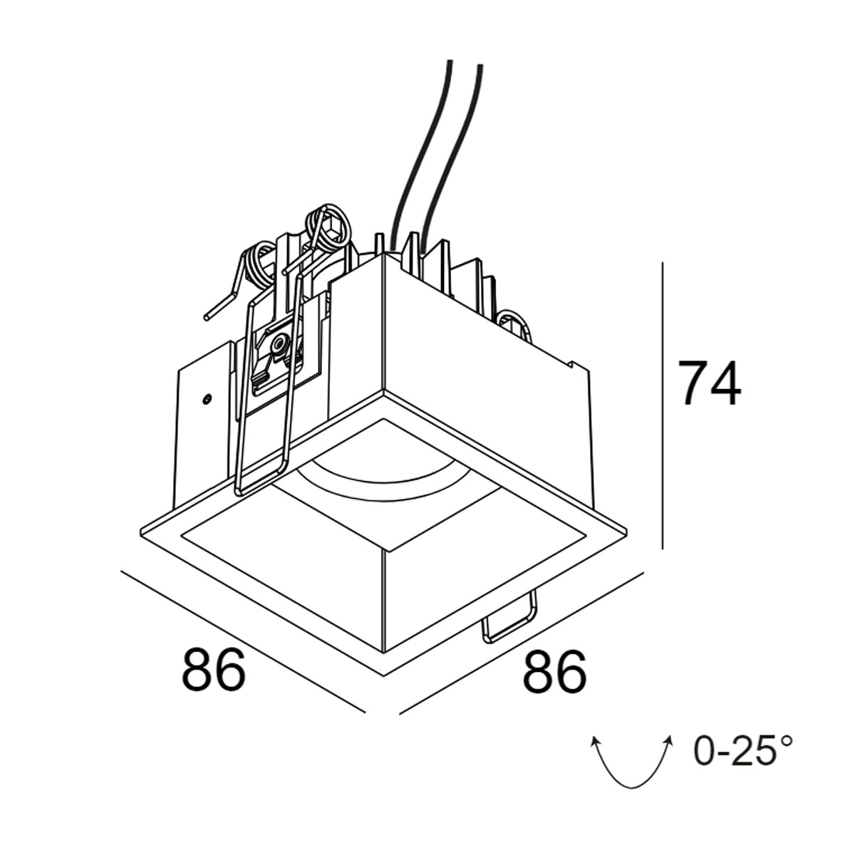 CARREE ST OK LED 92733 Einbaustrahler, B: 8,6 cm, L: 8,6 cm, Schwarz, Extra-Warmweiß 2700K CARREE ST OK LED 93033 Einbaustrahler, B: 8,6 cm, L: 8,6 cm, Weiß, Warmweiß 3000K