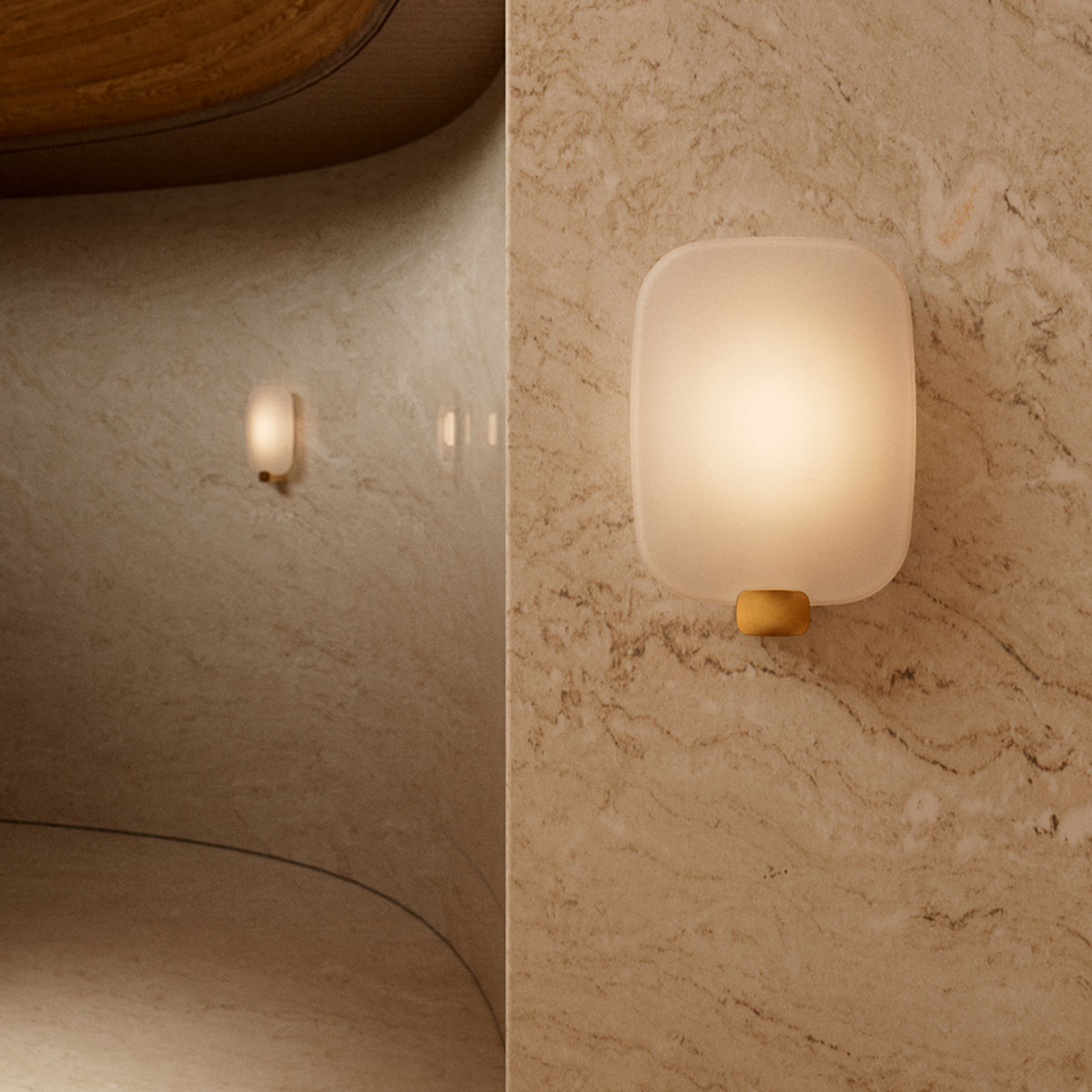 Hochwertige wandleuchte DCW Editions Light me Tender Wandleuchte IP44 Vertical Gold Modern – Ambienteansicht für Flur