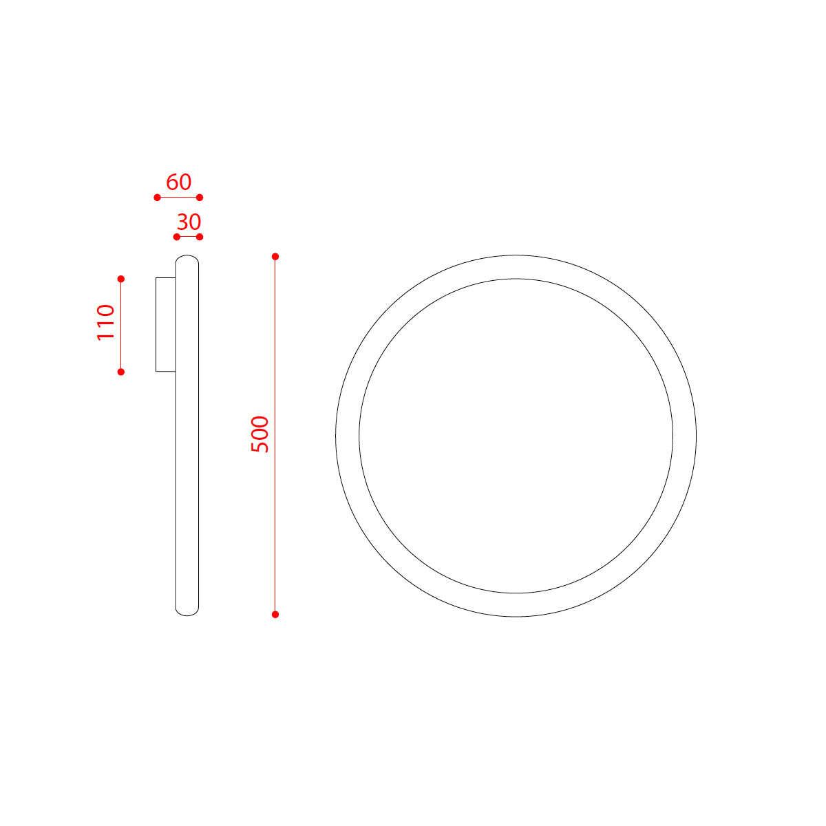 Bilancella 512.71 Wand - Deckenleuchte Ø: 50 cm