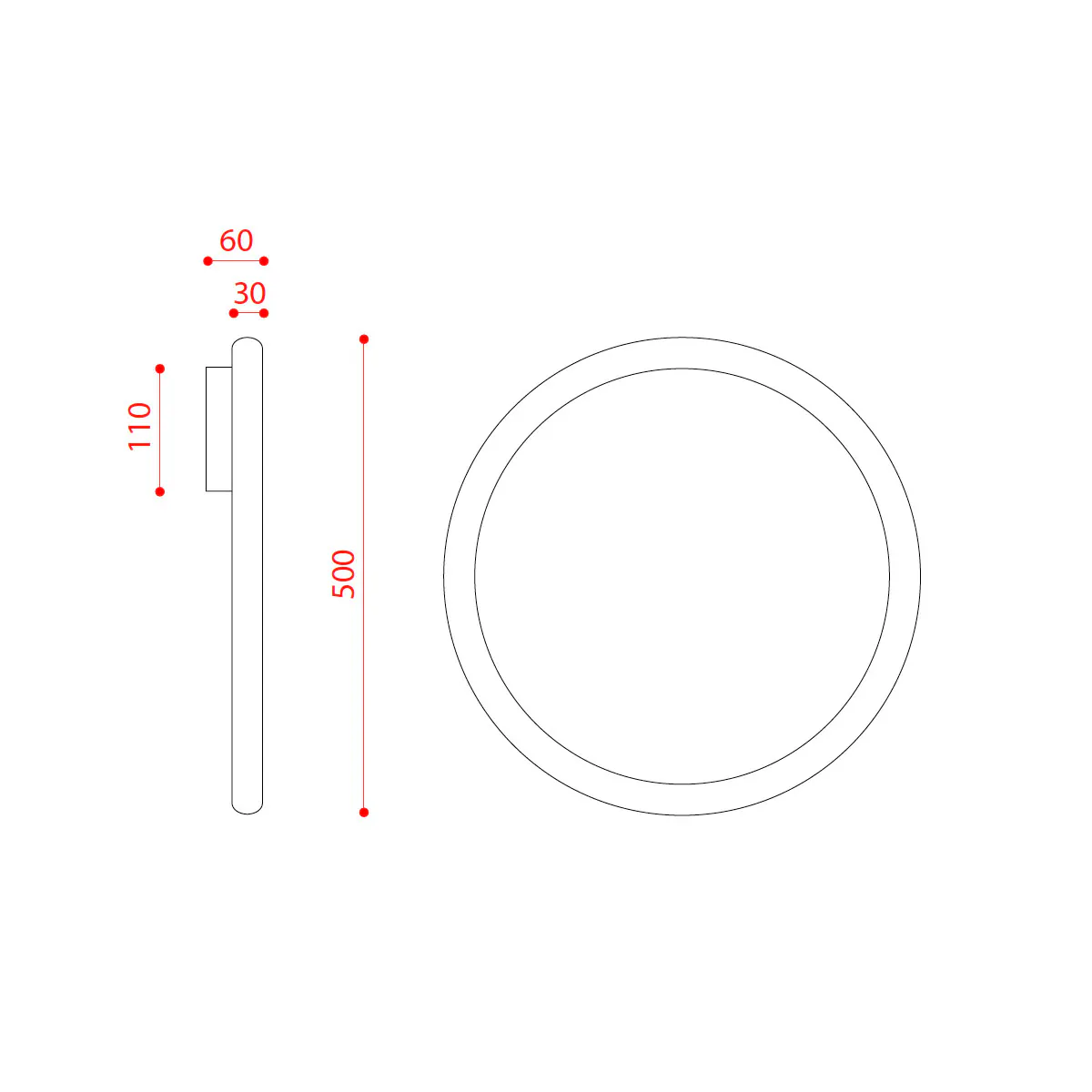 Bilancella 512.71 Wand - Deckenleuchte Ø: 50 cm