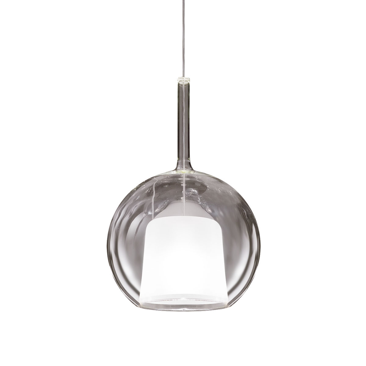 Glo 0811-21 Medium Pendelleuchte Ø: 25 cm, Transparent Glas, 4 m