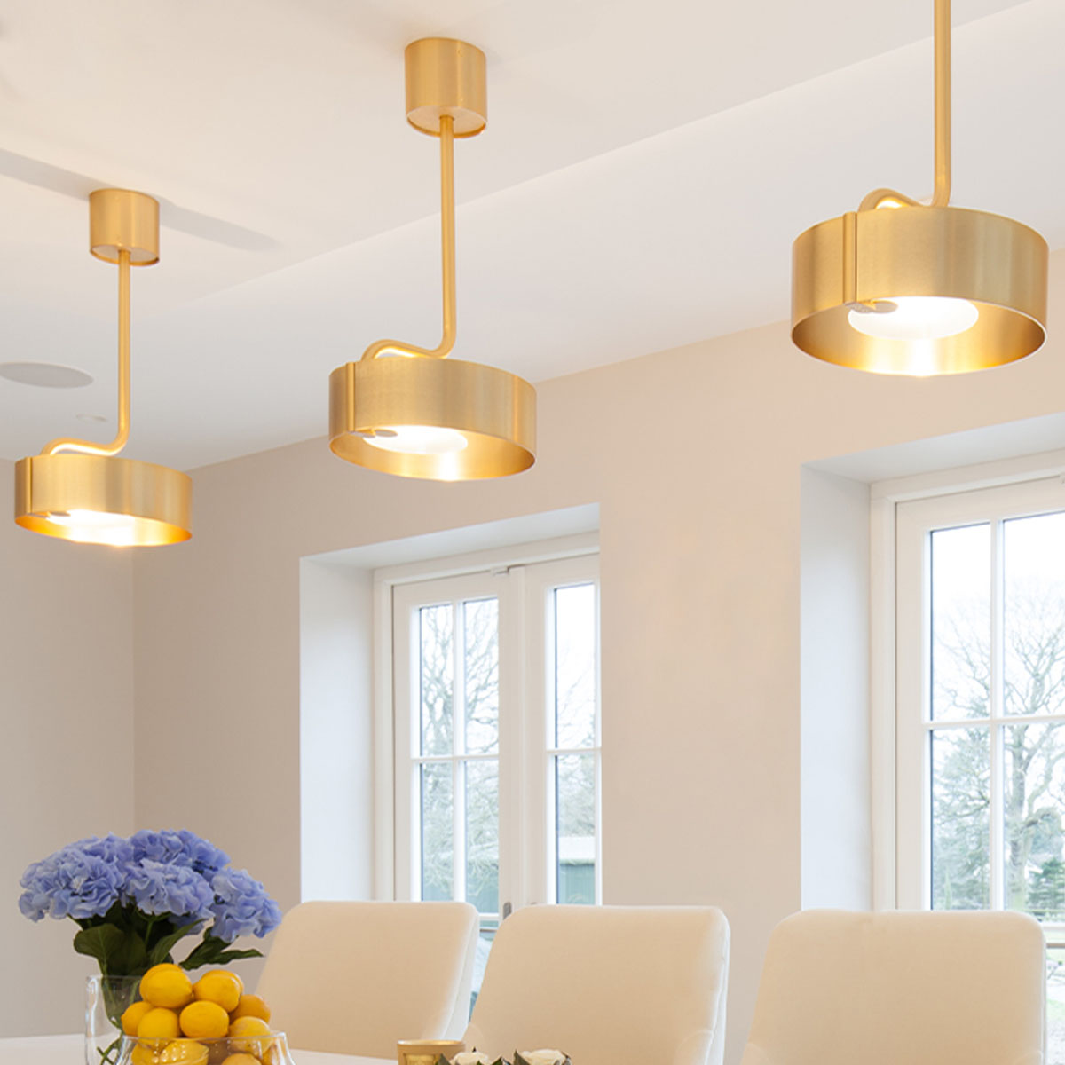 Sound S1 Pendelleuchte, Ø: 30 cm, Gold gebürstet, Retrofit Sound S1 Pendelleuchte, Ø: 30 cm, Messing gebürstet & Schwarz matt, LED-Modul