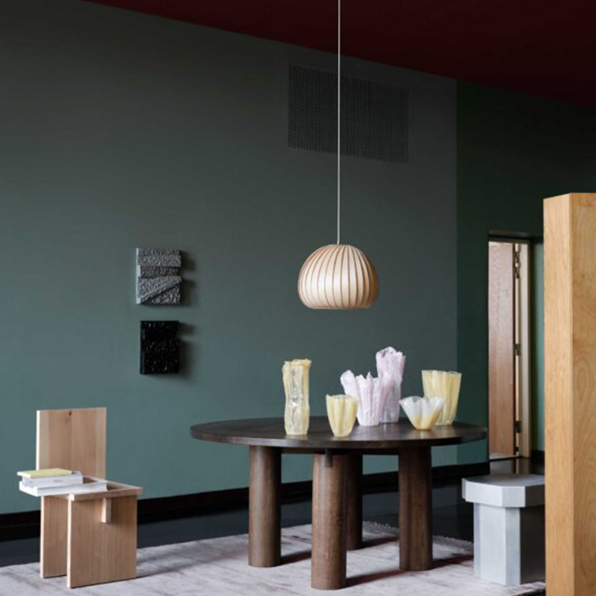 TR12 Pendelleuchte, Birke Natur, Ø 45 cm, H: 35 cm